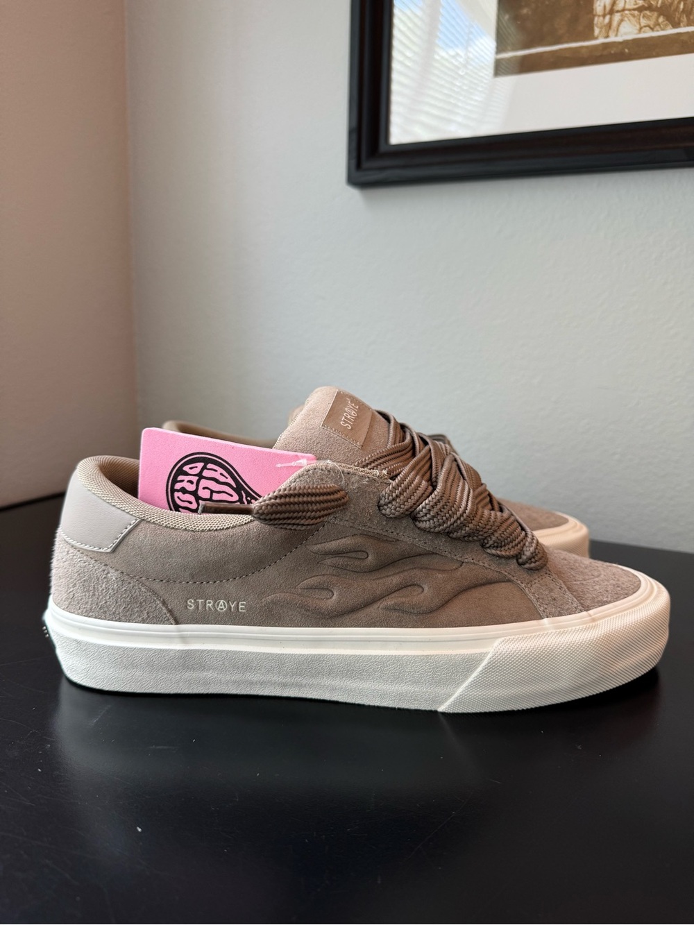 Straye Logan Puff Taupe Bevel Suede Sneakers Skate